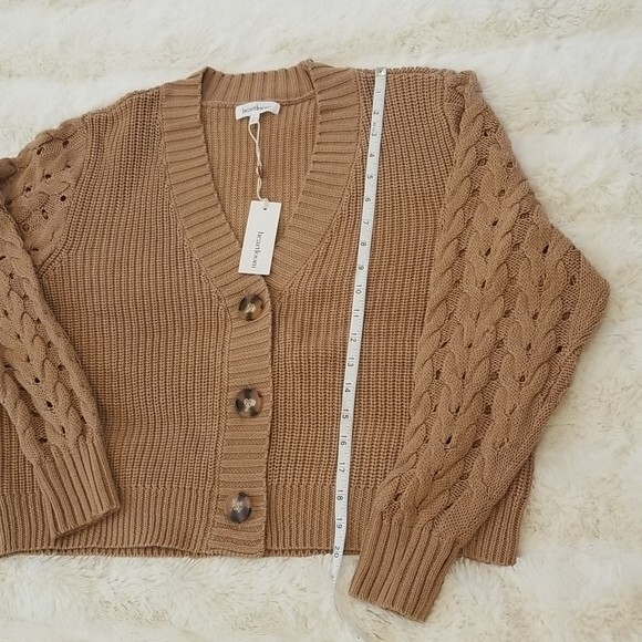 NWT Heartloom Naomi Cardigan- Anthropologie brand, size L, color camel - Picture 14 of 16